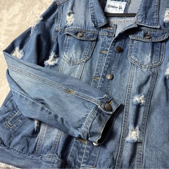 Abstract Portrait Art Denim Jacket | Indie Grunge Festival Jean Jacket - Picture 12 of 12